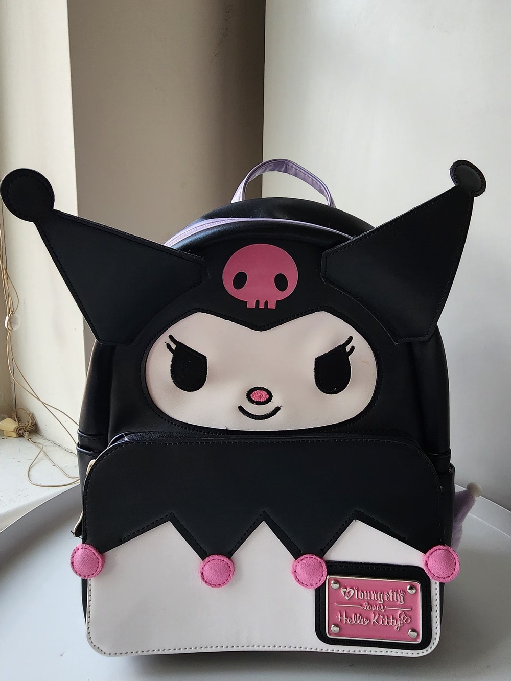 Kuromi Kids Black and Pink Character Backpack by Sanrio